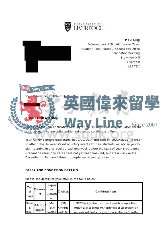 英國利物浦大學TESOL碩士