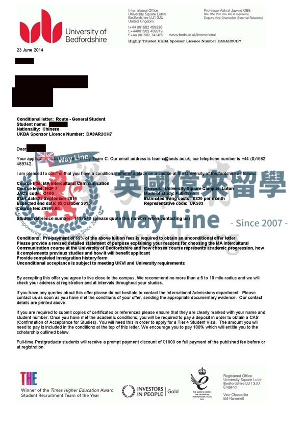 英國貝德福德大學跨文化交際碩士