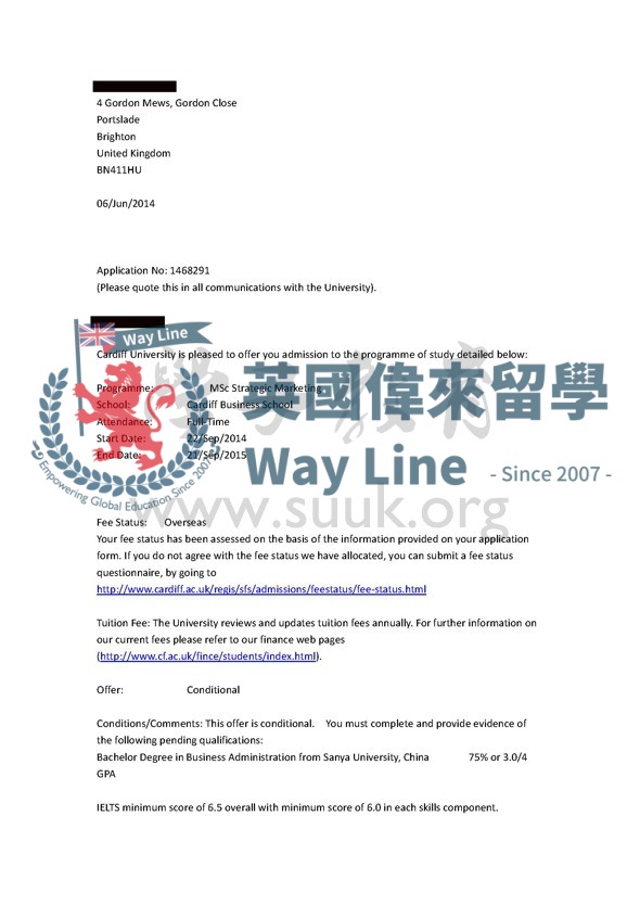 英國卡迪夫大學戰略營銷碩士