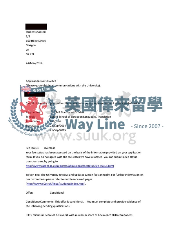 英國卡迪夫大學翻譯碩士