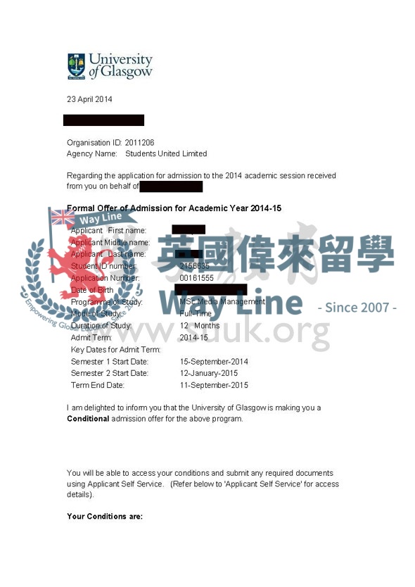 英國格拉斯哥大學媒體管理碩士