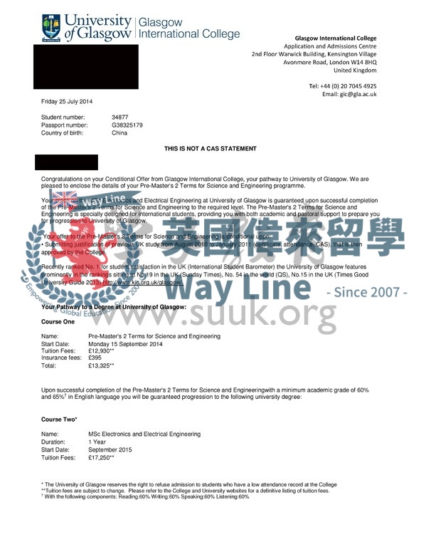 英國格拉斯哥大學電子與電氣工程碩士