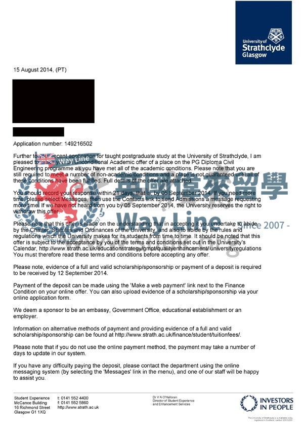 英國斯特拉斯克萊德大學土木與結構工程與項目管理碩士