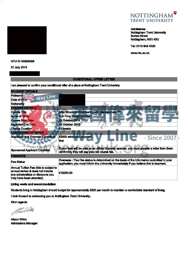 英國諾丁漢特倫特大學結構工程與管理碩士