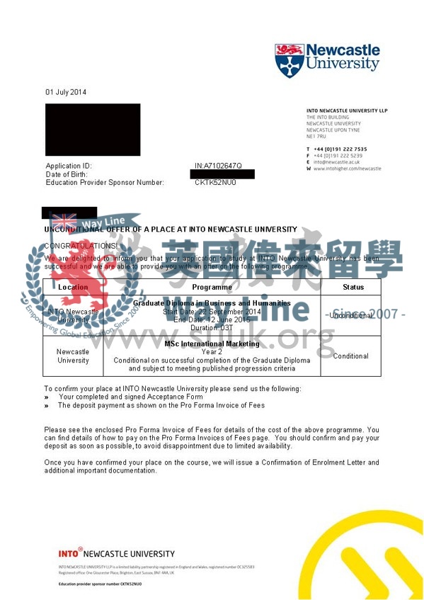 英國紐卡斯爾大學國際市場營銷碩士