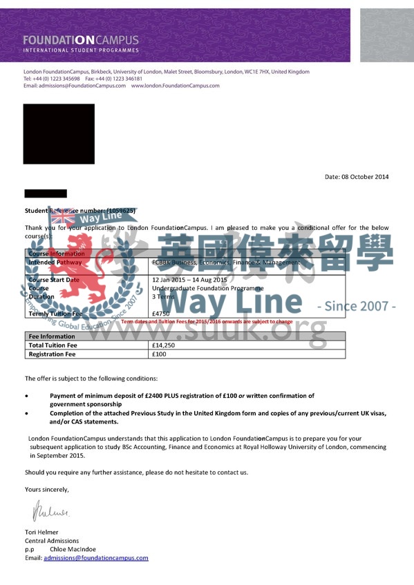英國倫敦大學會計與財經碩士