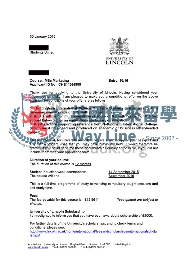 英國林肯大學營銷碩士