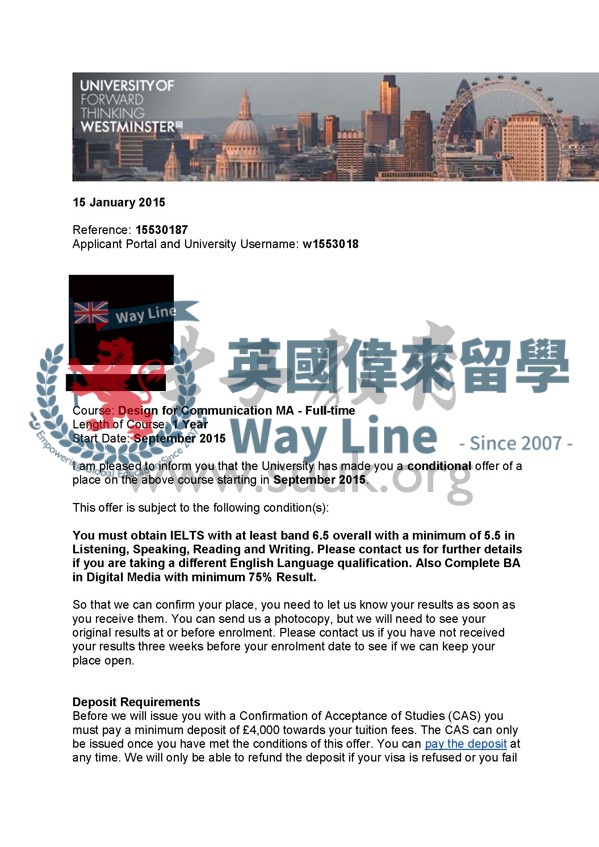 英國威斯敏斯特大學傳播設計碩士