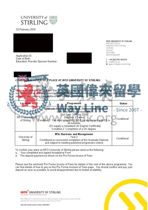 英國斯特林大學工商管理碩士