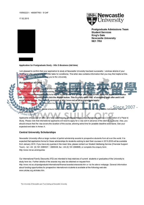 英國紐卡斯爾大學電子商務專業