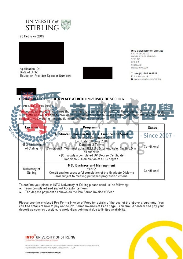 英國斯特林大學工商管理碩士