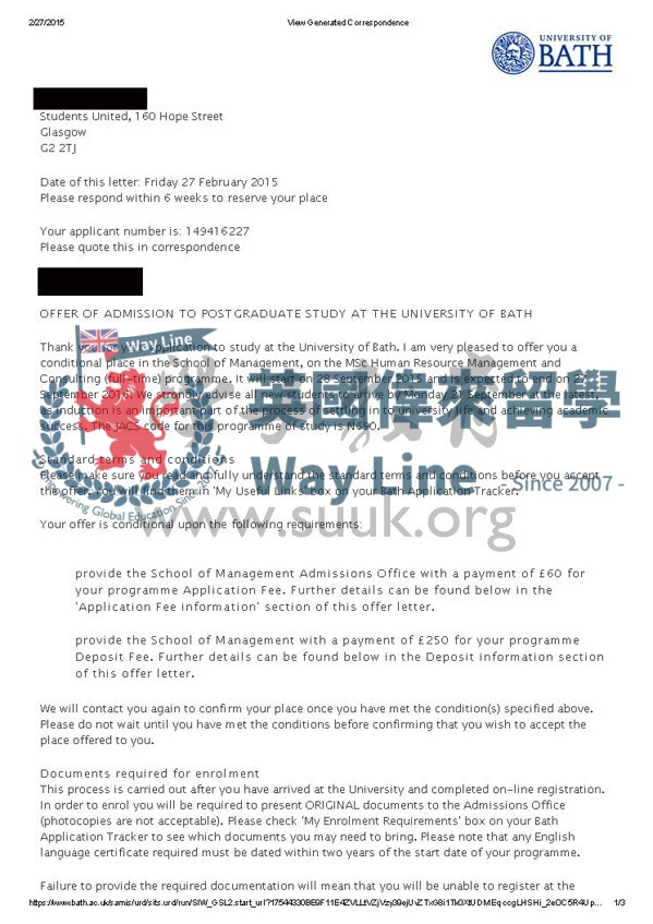 英國巴斯大學人力資源管理與諮詢碩士