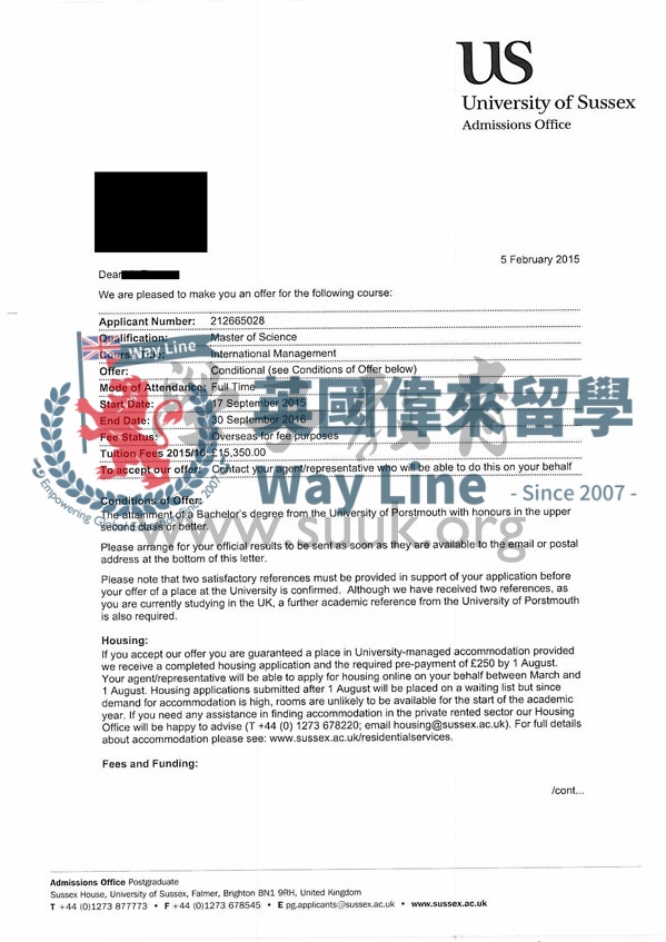 英國蘇塞克斯大學國際管理碩士