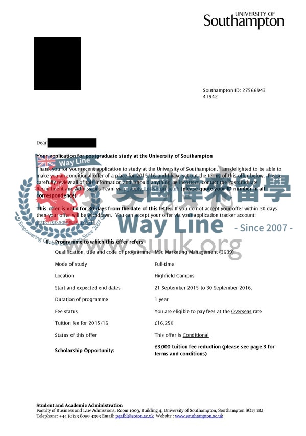 英國南安普敦大學營銷管理碩士