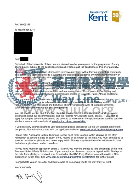 英國肯特大學金融和管理碩士