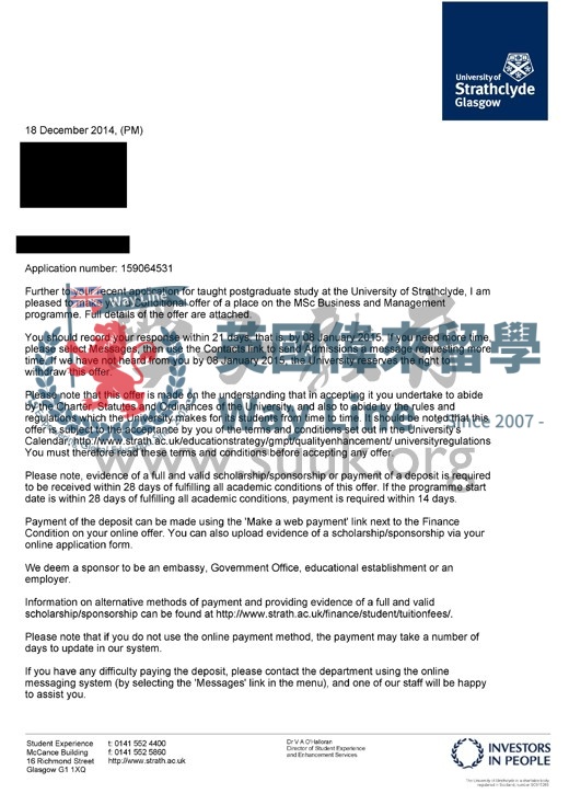 英國斯特拉斯克萊德大學工商管理碩士