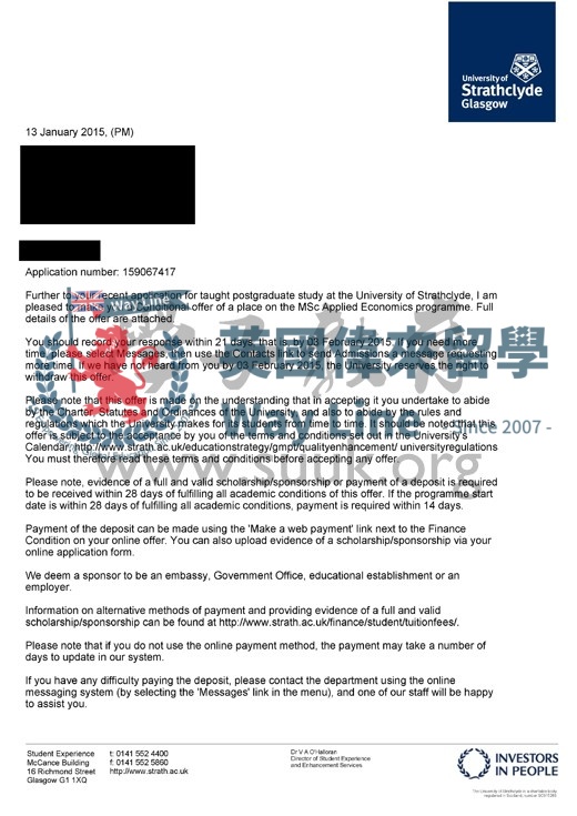 英國斯特拉斯克萊德大學金融碩士