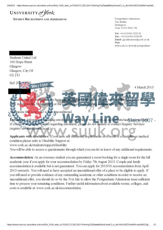 英國約克大學工程管理碩士