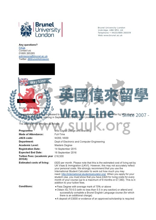 英國布魯內爾大學數字化設計和品牌碩士