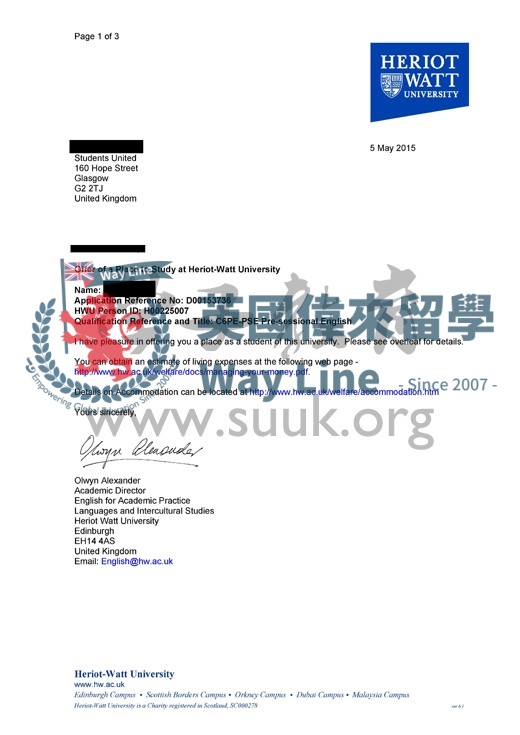 英國赫瑞瓦特大學6週會前英語