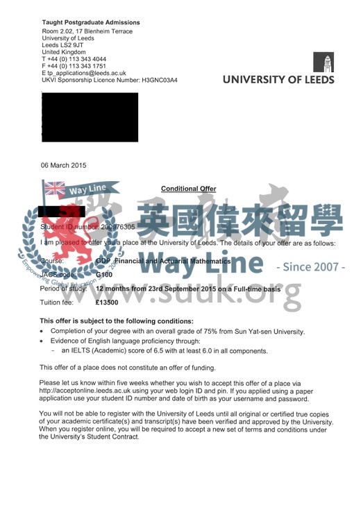 英國利茲大學研究生文憑