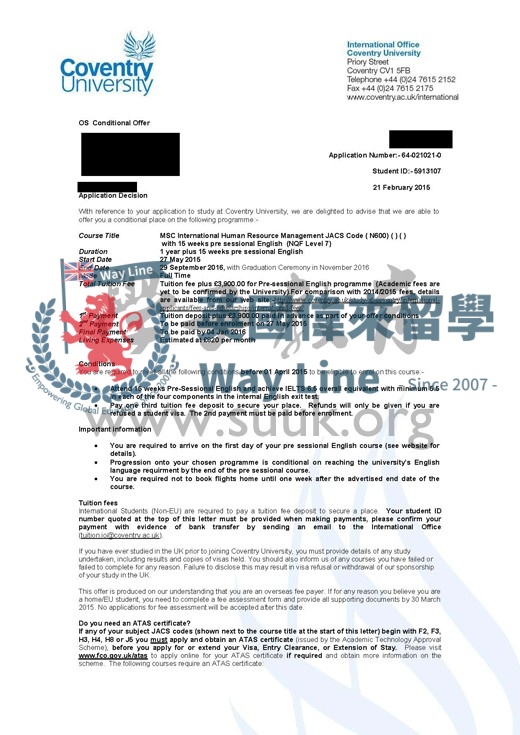 英國考文垂大學國際人力資源管理碩士
