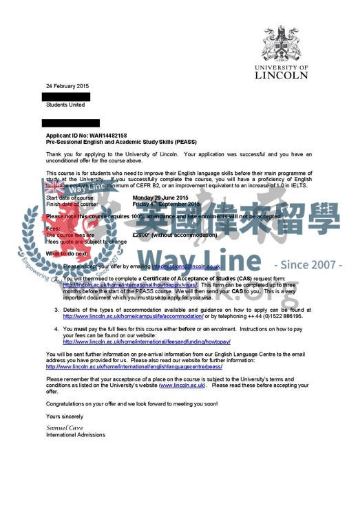 英國林肯大學10週會前英語課程