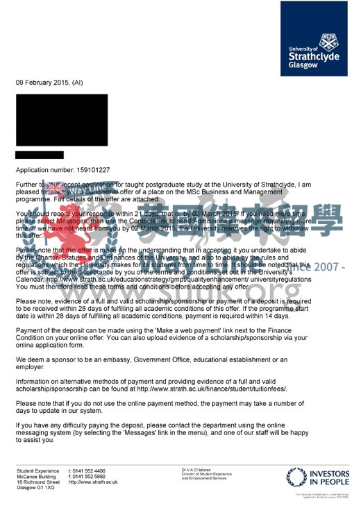 英國斯特拉斯克萊德大學工商管理碩士