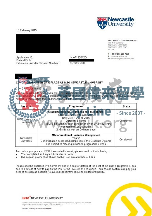 英國紐卡斯爾大學國際商務管理碩士預科