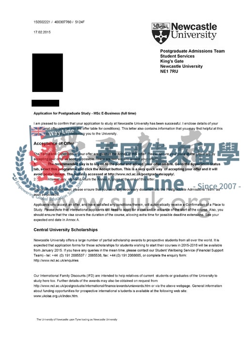 英國紐卡斯爾大學電子商務專業