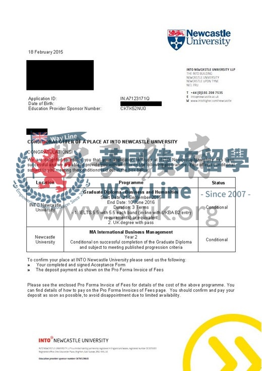 英國紐卡斯爾大學國際商務管理碩士預科