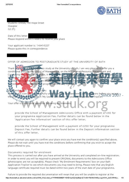 英國巴斯大學人力資源管理和諮詢碩士