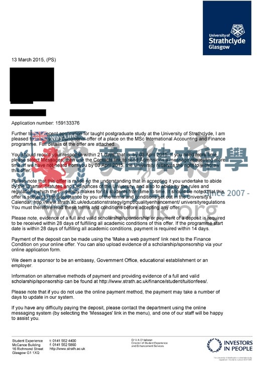 英國斯特拉斯克萊德大學國際會計和金融碩士