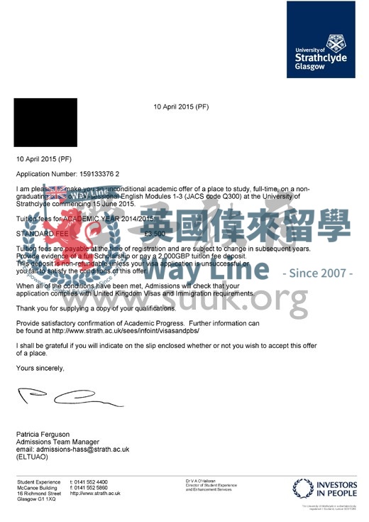 英國斯特拉斯克萊德大學會前英語