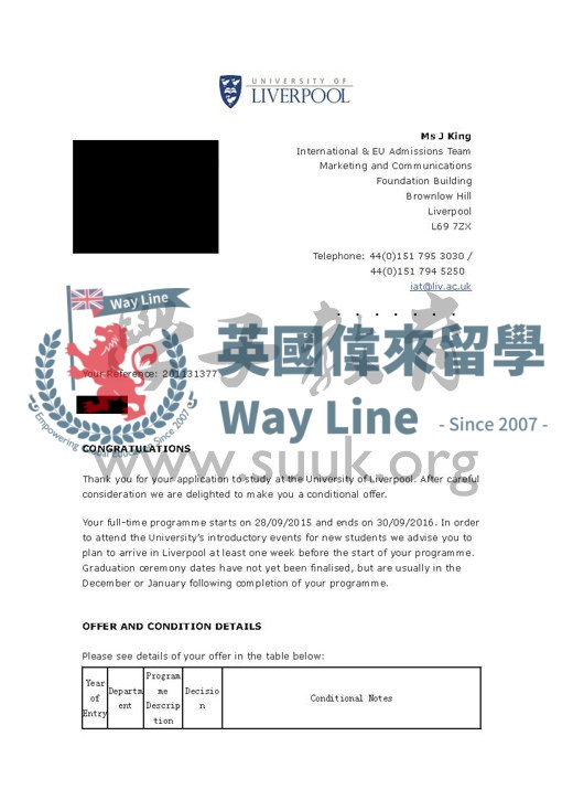 英國利物浦大學金融碩士