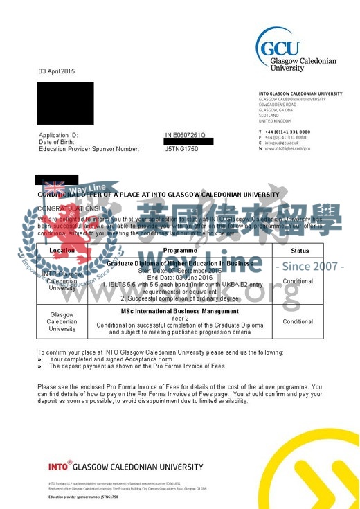 英國格拉斯哥卡利多尼亞大學國際工商管理碩士預科