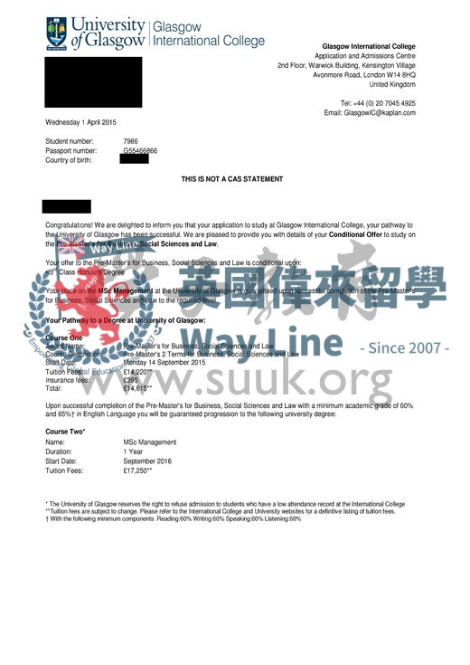 英國格拉斯哥大學國際工商管理碩士預科