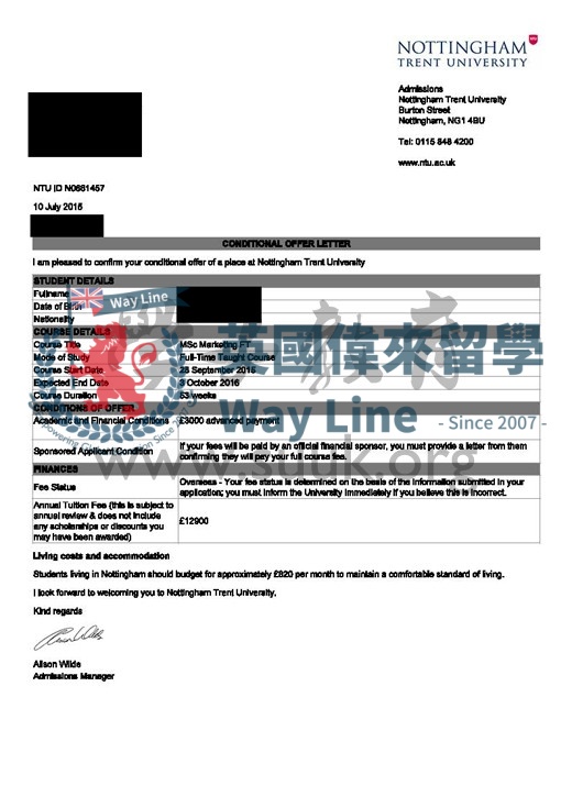 英國諾丁漢特倫特大學市場營銷碩士