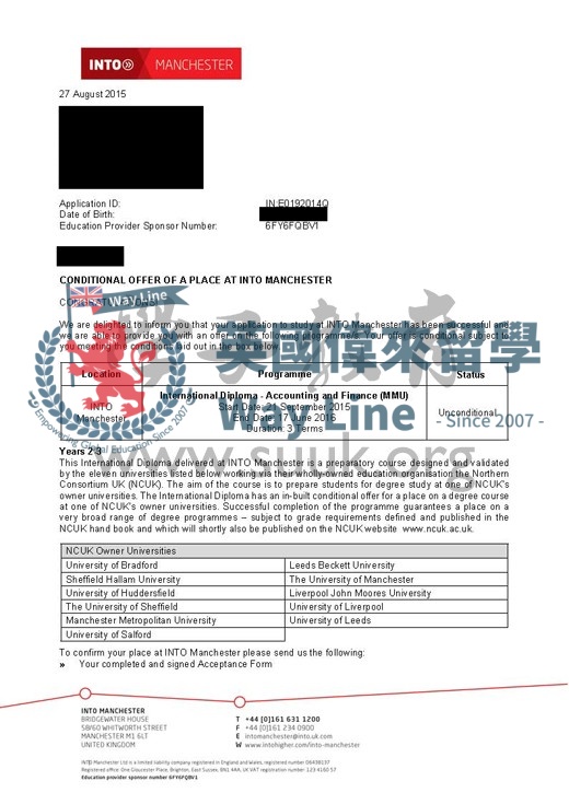 英國曼徹斯特大學國際會計與金融學士