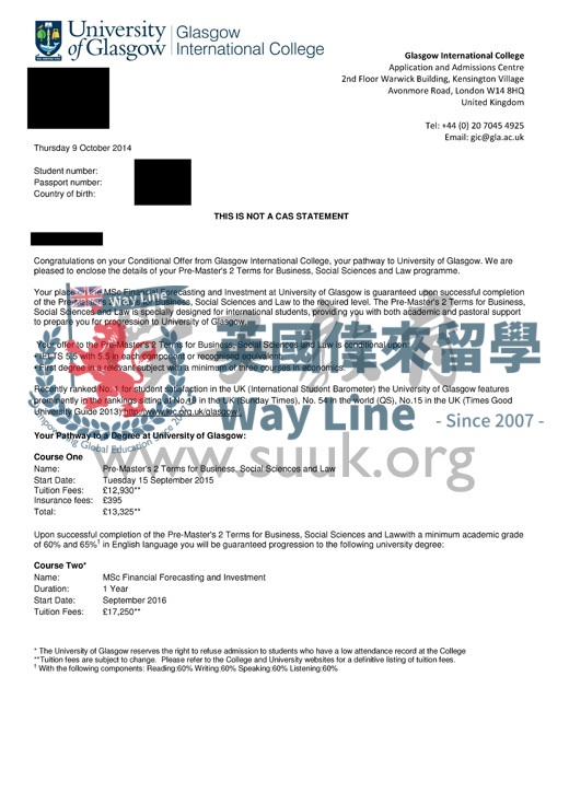 英國格拉斯哥大學金融預測與投資碩士預科