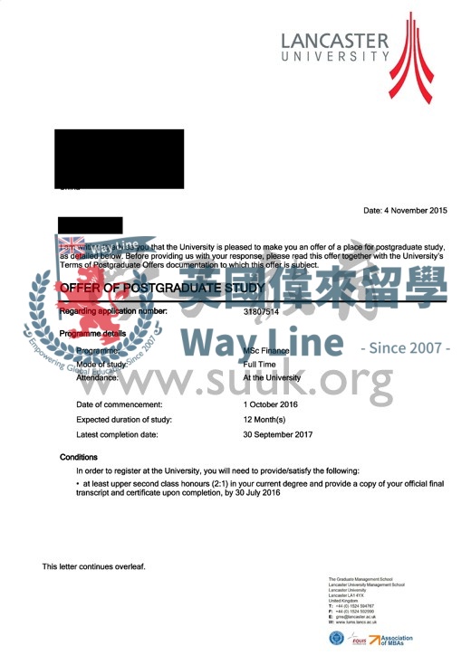 英國蘭卡斯特大學金融碩士