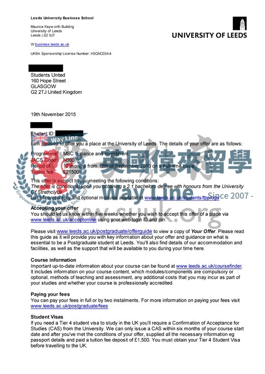 英國利茲大學金融投資碩士