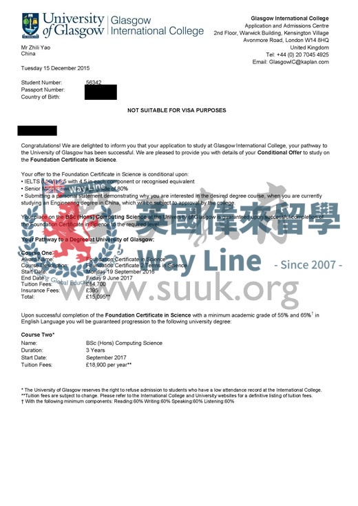 英國格拉斯哥大學計算機科學學士