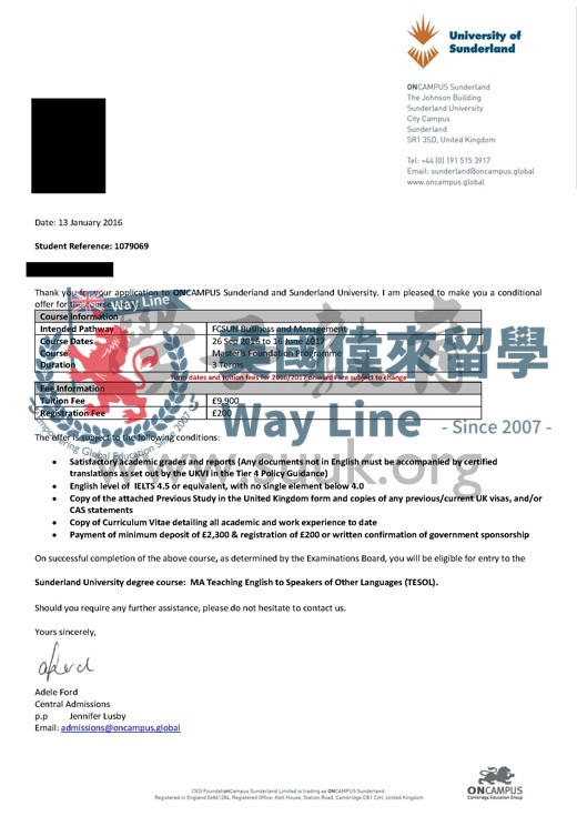 英國桑德蘭大學對外英語碩士預科