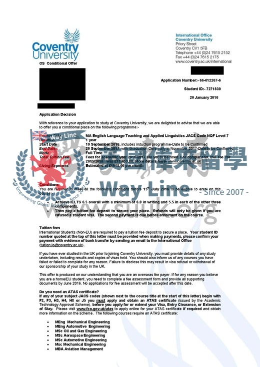 英國考文垂大學英語教學與應用語言學碩士