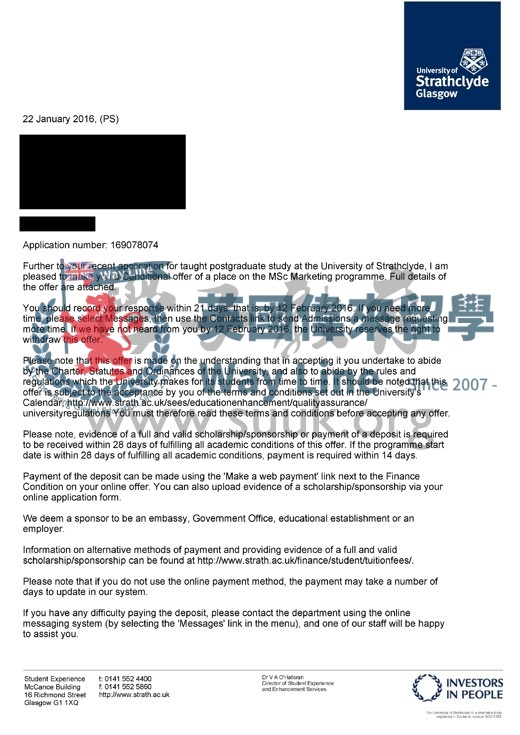 英國斯特拉斯克萊德大學市場營銷碩士