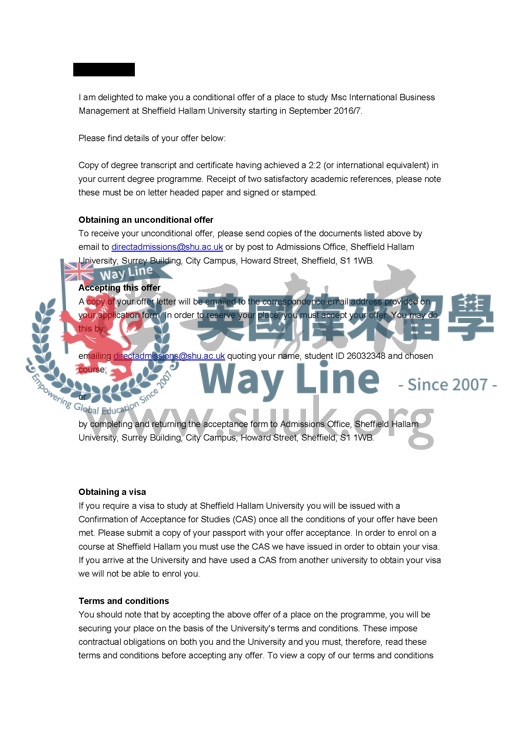 英國謝菲爾德哈勒姆大學國際商務管理碩士