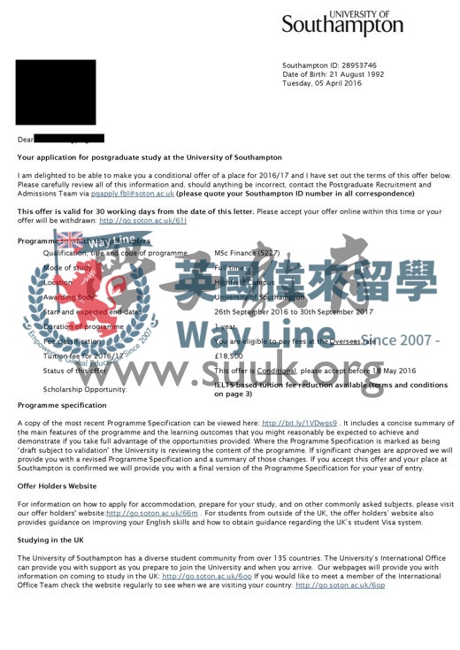 英國南安普頓大學金融碩士