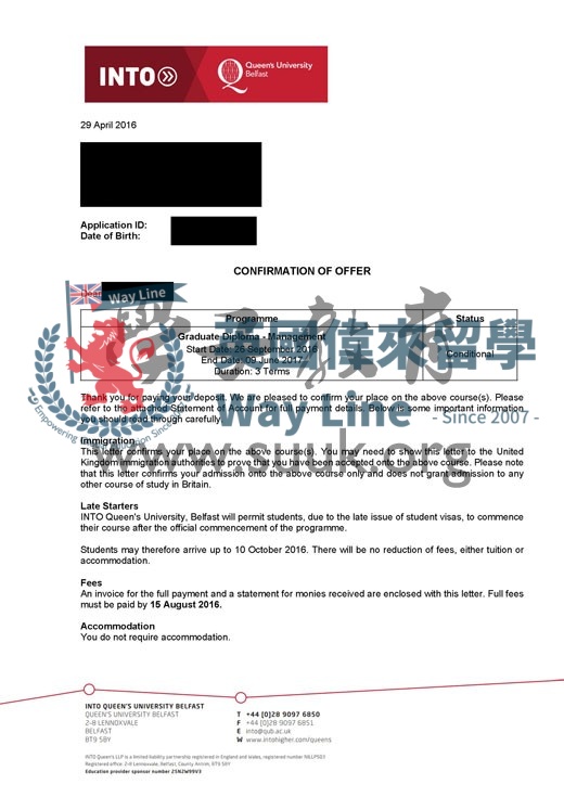 英國貝爾法斯特女王大學人力資源管理碩士預科