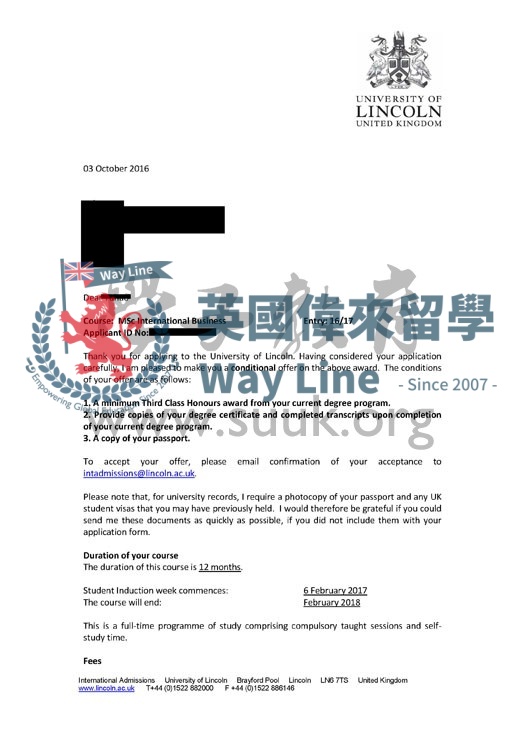 英國林肯大學國際商務碩士